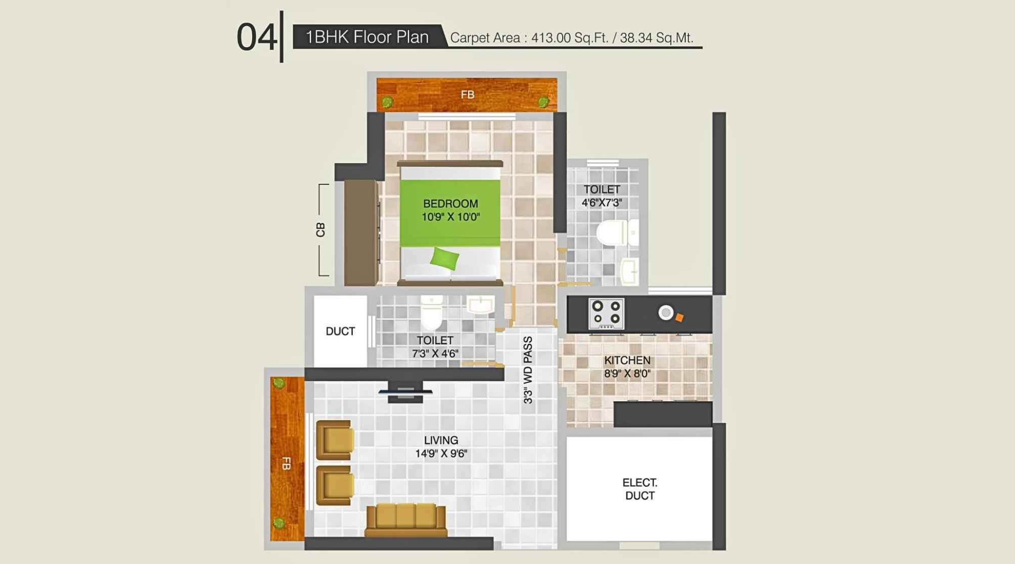 Highland-Park-Floor-Plan-1-BHK-413-Sqft