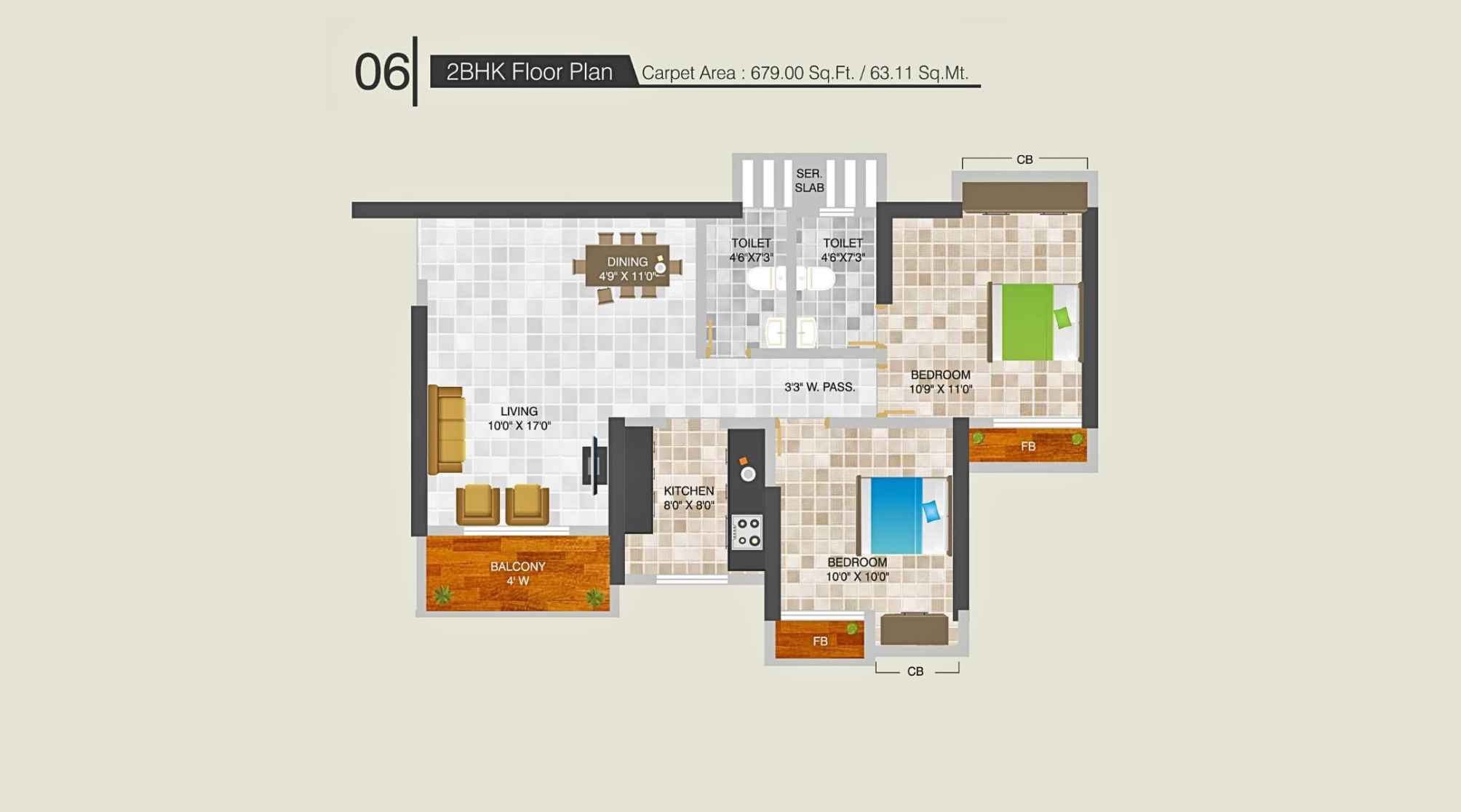 Highland-Park-Floor-Plan-2-BHK-679-Sqft
