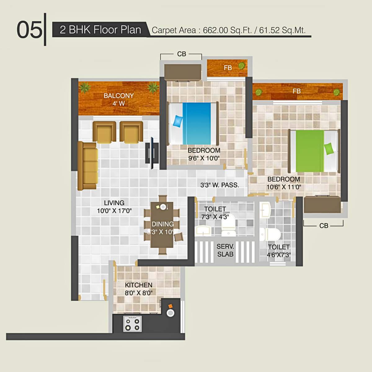 Highland-Park-Floor-Plan-2-BHK-662-Sqft